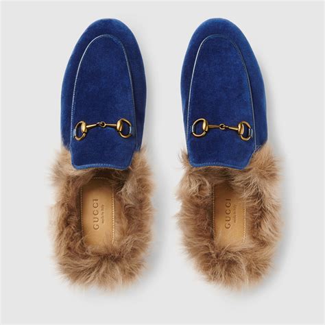 gucci slip on fur|gucci princetown velvet slipper.